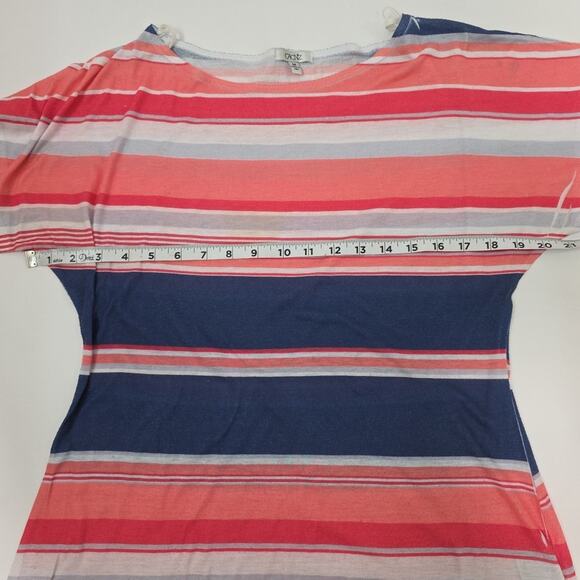 Cache Y2K Short Sleeve Striped Top 100% Cotton Made In USA Medium - Picture 5 of 6